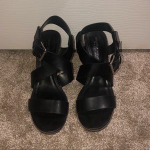 Black Thick Strap Heels